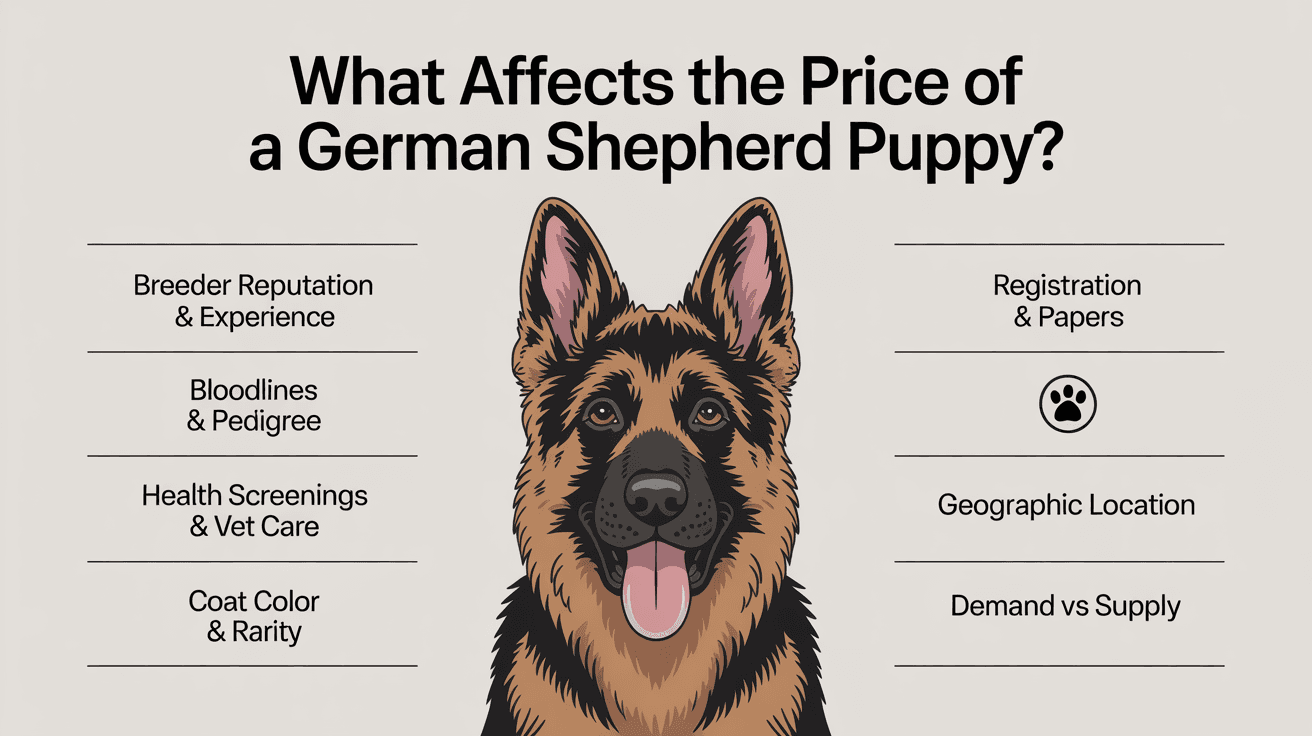what affects the price of a german shepherd puppy
