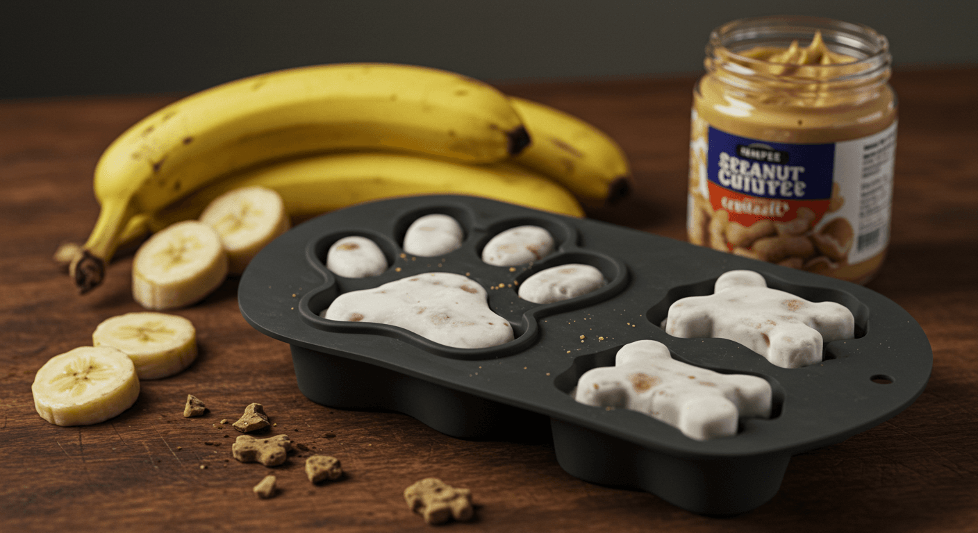 a jar of treats on a wooden table